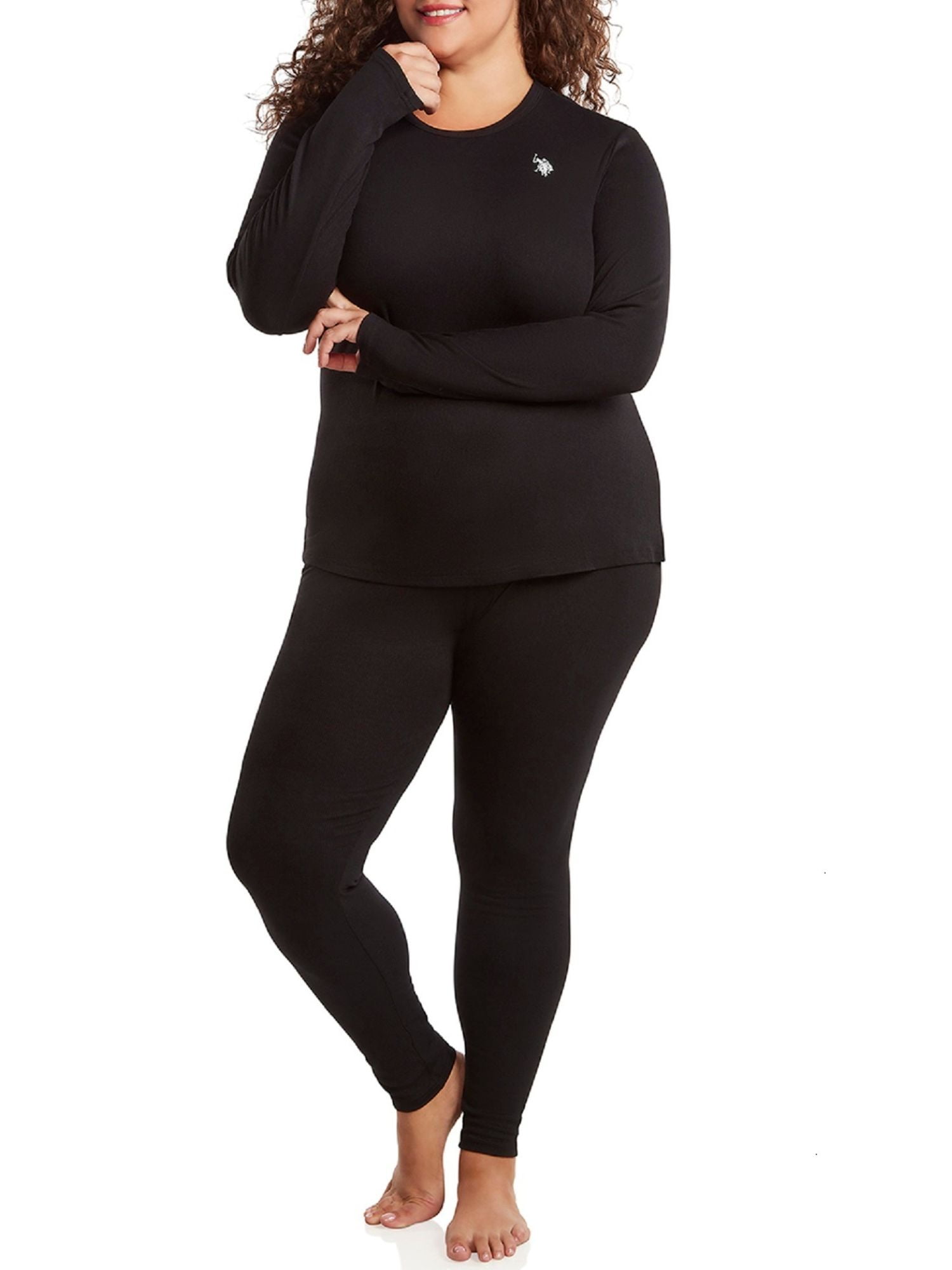 U.S. Polo Assn. Women's & Women's Plus Brushed Base Layer Long Underwear Thermal Set, Sizes S-3X
