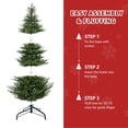thumbnail image 7 of Bringstar 4.5FT Unlit Green Artificial Christmas Tree with 1526 Mixed PE & PVC Tips, Hinged Full Fir Xmas Tree with Sturdy Metal Stand for Indoor Holiday Decoration, 7 of 7