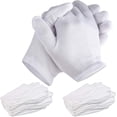 thumbnail image 1 of 24 pares de guantes blancos de algodón puro, joyería de inspección, guantes de trabajo diario para la salud, 1 of 4