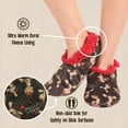 thumbnail image 5 of LazyOne Fuzzy Feet Slippers for Women, Cute Fleece-Lined House Slippers, Chocolate Moose, Non-Skid, 5 of 6