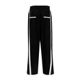 thumbnail image 6 of Dresfit Wide Leg Sweatpants Women Solid Baggy Pants 2026 Summer Striped Drawstring Y2k Track Pants Elastic High Waisted Plus Size Jogger with Pockets Black 2XL, 6 of 7