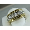 thumbnail image 2 of Hitanshu Jewels 2Ct Round Cut CZ Men's Wedding Band Ring 14K Yellow Gold Finish, 2 of 6