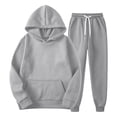 thumbnail image 3 of ShomPort Women's 2 Piece Hooded Lounge Set Long Sleeve Pockets Tops and Jogger Loose Running Workout Tracksuits, 3 of 7
