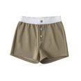 thumbnail image 1 of Timegard Shorts for Women High Waisted Button Color Block Lightweight Summer Comfy Casual Loose Shorts, 1 of 4