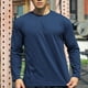 thumbnail image 1 of pstuiky camisas de manga larga para hombre, Sudadera deportiva de manga larga con cuello redondo para hombre, color liso, para correr, fitness, primavera y otoño camisetas de hombre xxl, 1 of 4