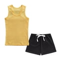 thumbnail image 4 of Atogsazn Toddler Baby Girls Summer Cotton Set Kids Casual Sleeveless Tank Tops & Shorts Outfit Trendy Yellow 12-24 Months Fashion, 4 of 9