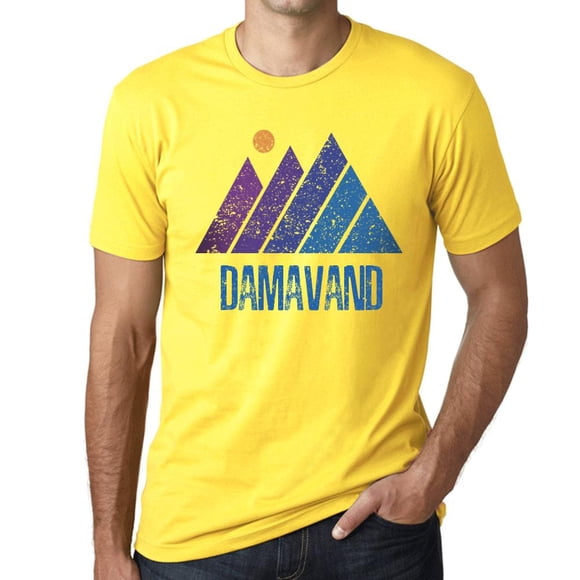 T-Shirt Graphique pour Hommes Montagne Damavand Écologique Édition Limitée Tee-Shirt Manches Courtes Vintage Cadeau d'Anniversaire Original