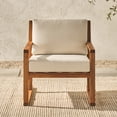 thumbnail image 2 of Walker Edison Modern Solid Wood Geometric Outdoor Club Chair, Brown, 2 of 18