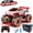 Red, variant on 1/16 Remote Control Car for Kids Gift, All Terrain RC Cars with 7 LED Light and 2 Rechargeable Batteries, RC Monster Truck Toys