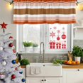thumbnail image 6 of Burnt Orange Farmhouse Valances for Windows, Decorative Rod Pocket Window Valance Curtains, Orange Brown Striped Short Curtain Drapes for Kitchen/Bathroom/Living Room, 2 Panels, 42" W x 18" L, 6 of 8
