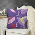 thumbnail image 2 of BANET  Floral Throw Pillow Cushion Case , Abstract Botanical Look Design of Modern Leafy Plant Ornament Pastel Print, Modern Accent Double-Sided Digital Printing, Ruby Violet and Rose 12x12in, 2 of 5