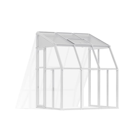 Palram - Canopia Sun Room 6 x 6 Polycarbonate Walk-In Greenhouse - White - with Roof Vent