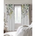 thumbnail image 2 of Eucalyptus Leaves Blackout Curtains for Bedroom, Thermal Insulated Window Treatment, Summer Botanical Green Watercolor Grommet Top Blackout Draperies and Drapes for Basement 27.5"x39" 2 Panels, 2 of 8