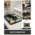 thumbnail image 3 of Coffee Mat Hide Stain Rubber Backed Absorbent Dish Drying Mat for Kitchen Counter-Coffee Bar Accessories Fit Under Coffee Maker Coffee Machine Espresso Machine Dish Rack Floral BLACK 12X19, 3 of 6