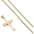 thumbnail image 2 of Beveled Edge Cross Necklace for Men Stainless Steel Chain Cross Pendant Necklace for Men, 2 of 6