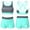 Mint Green, variant on YONGHS Girls Rash Guard Swimwear Crisis Cross Tank Top with Shorts 2 Piece Gymnastics Sports Outfits Lavender 8