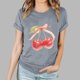thumbnail image 5 of Blusas de Manga Corta para las Mujeres Divertida Impresión Cuello Redondo Camiseta Vintage, Blusas de Primavera para las Mujeres, 5 of 9