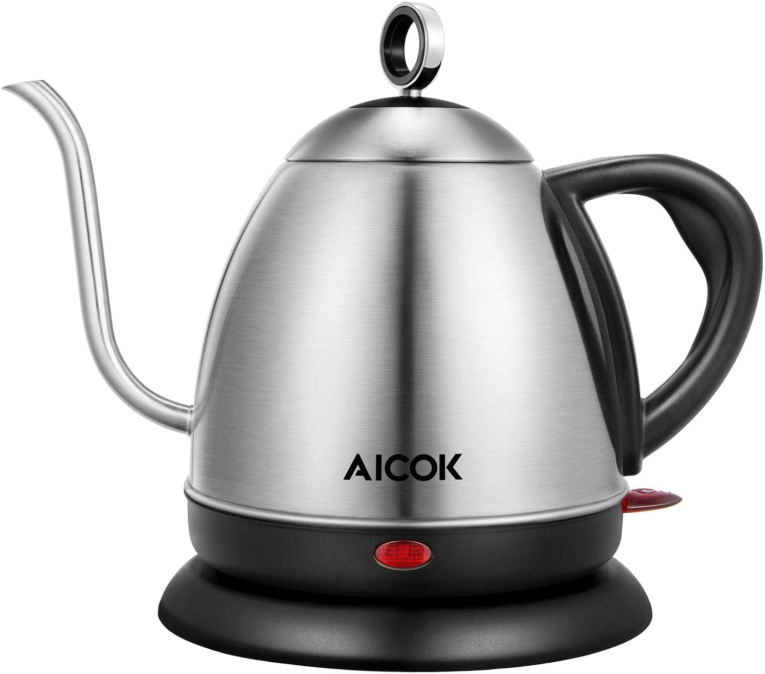 Electric Kettle Aicok Stainless Steel Gooseneck Electric Kettle with  British Strix Control, Cordless Pour Over Coffee Kettle, Fast Teapot with  Auto