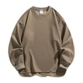 thumbnail image 1 of Kalauyu Chandail en Molleton pour Hommes Chandail Col Rond Manches Longues Polaire Décontracté Couleur Unie Hauts d'Automne, 1 of 3