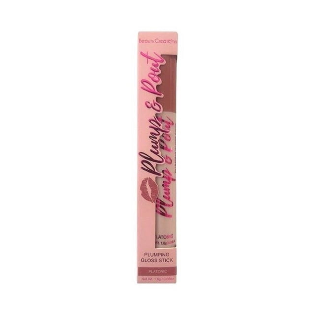 Brillo labial en barra Beauty Creations Plump & pout stick platonic larga duración de 1.8gr