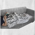 thumbnail image 6 of Enjoy the Little Things Soft Flannel Fleece Throw Blanket, Monochrome Lettering with Sun and Laurel Leaf, Cozy Plush for Indoor and Outdoor Use, 60" x 80", Black and White, by Ambesonne, 6 of 6