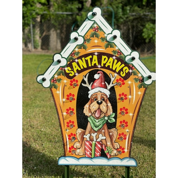 Lighted Dog House Christmas Outdoor Decoration