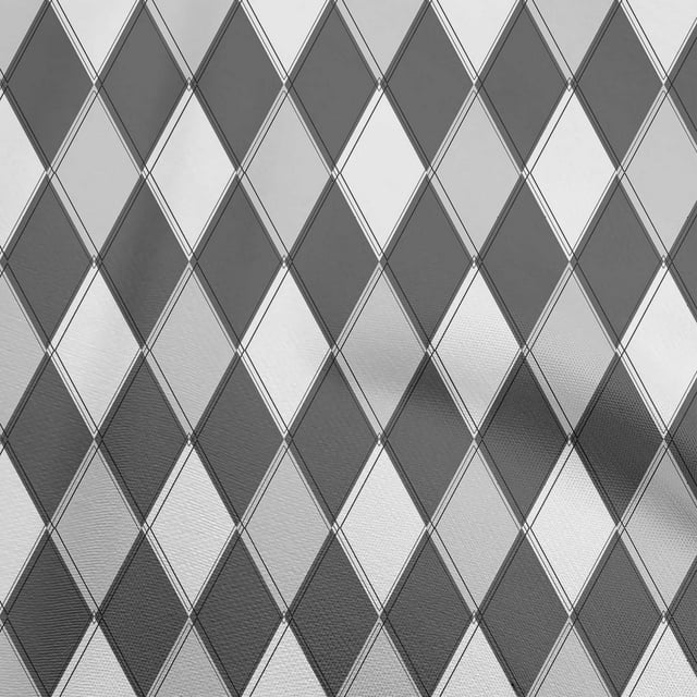 oneOone Cotton Poplin Medium Gray Fabric Argyle Fabric For Sewing Printed Craft Fabric By The Yard 42 Inch Wide