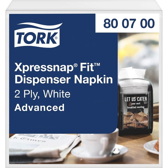 Tork TRK800700 6.5 x 8.4 in. Xpressnap Fit Dispenser Napkins - 2 Ply - Multifold Z, White - Pack of 6