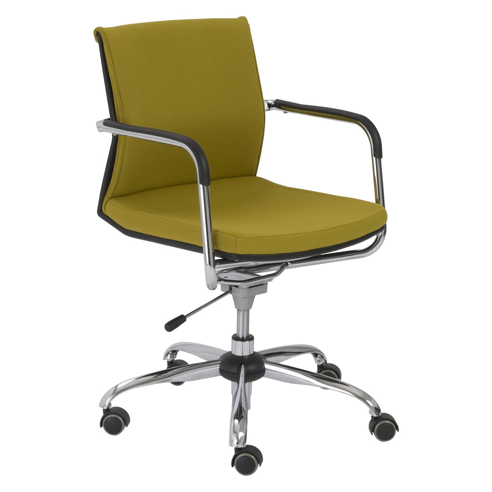 Euro Style Baird Office Chair Mustard Yellow Chrome Com