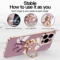 thumbnail image 3 of ELEHOLD Plating Case For iPhone 16 Pro – TPU Slim Magnetic Shockproof Cover, 360° Rotatable Ring Stand, 3D Astronaut Design, Lens All-Inclusive Protection, White, 3 of 12