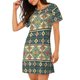 thumbnail image 2 of Balery Traditional Tribal Aztec1 Camisón de manga corta con cuello redondo para mujer, cómodo y elegante., 2 of 6