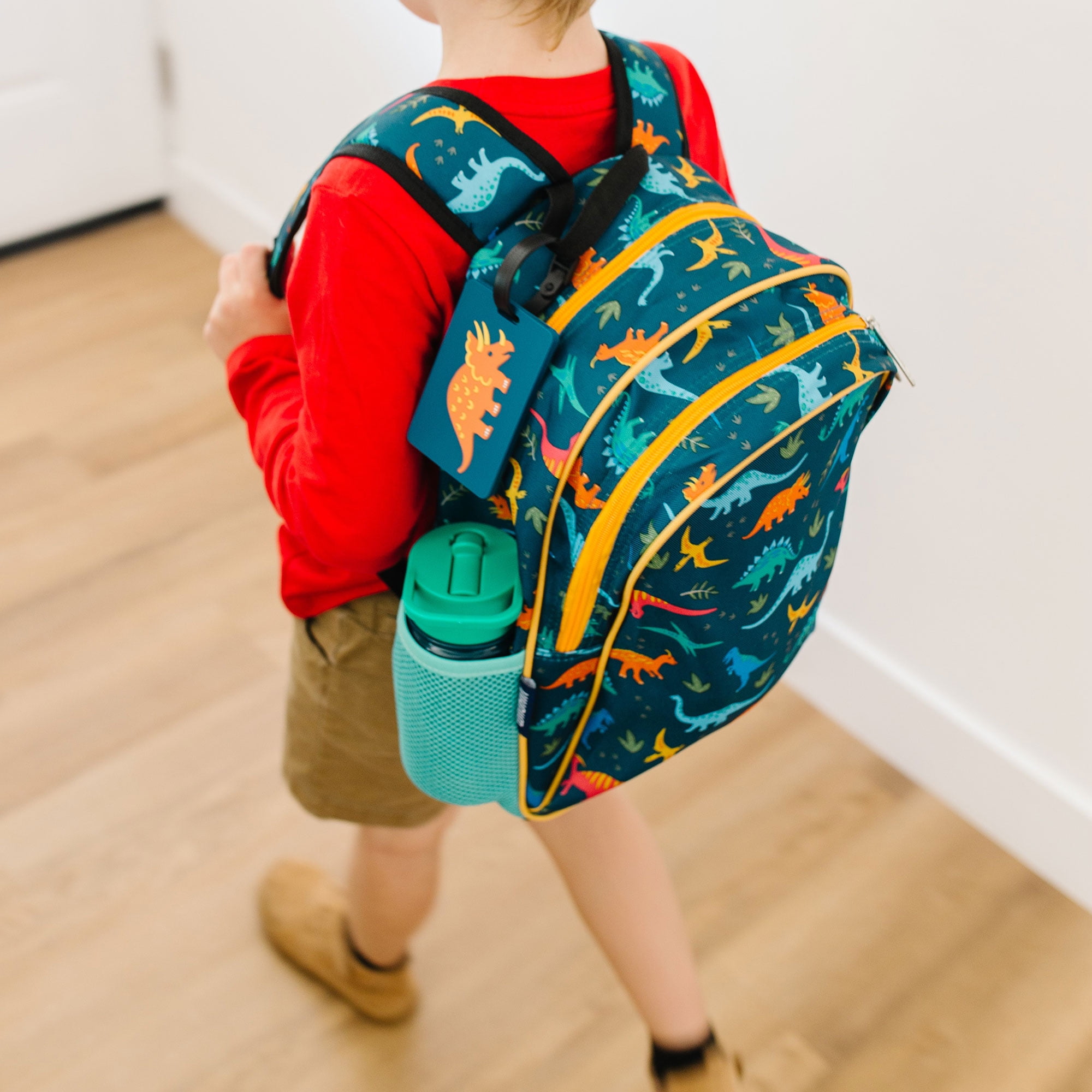 Wildkin Kids 15 Inch School and Travel Backpack for Boys and Girls (Jurassic Dinosaurs Green)