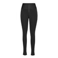 thumbnail image 4 of Lilgiuy Fashion Summer Womens Stretch High Waist Leggings Solid Zipper Casual Long Pants for Office Work Business, 4 of 5
