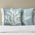 thumbnail image 3 of Blue and White Coral Tree Throw Pillow Cover 20x20 Inch Pack of 2 Summer Beach Starfishes Cushion Pillow Case Square Cotton Nautical Coastal Pillowcase for Party Bed Sofa Home Car Bedroom Outdoor, 3 of 6