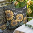 thumbnail image 2 of Sunflowers Rustic Pillow Covers 16x16 Inch, Spring Summer Pastoral Flowers Black Linen Pillowcase with Invisible Zipper, Decorative Throw Pillow Covers Cushion Case for Couch Sofa Bed Living Room, 2 of 9