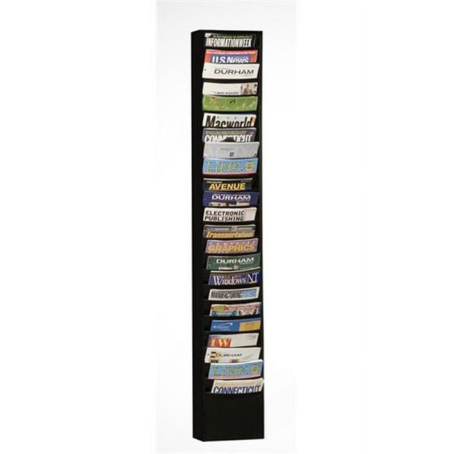 Durham 401-08 Steel 23 Contour Pocket Vertical Literature Rack, Black