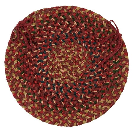 

Colonial Mills 15 Red Beige and Green Handmade Braided Chair Pad