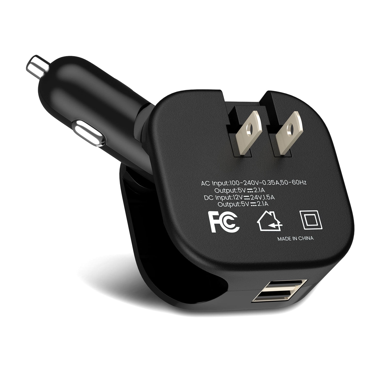 Car Charger, Wall Charger, TOPSHE 2 in 1 Portable Dual USB Ports Power Adapter Car Home Charger