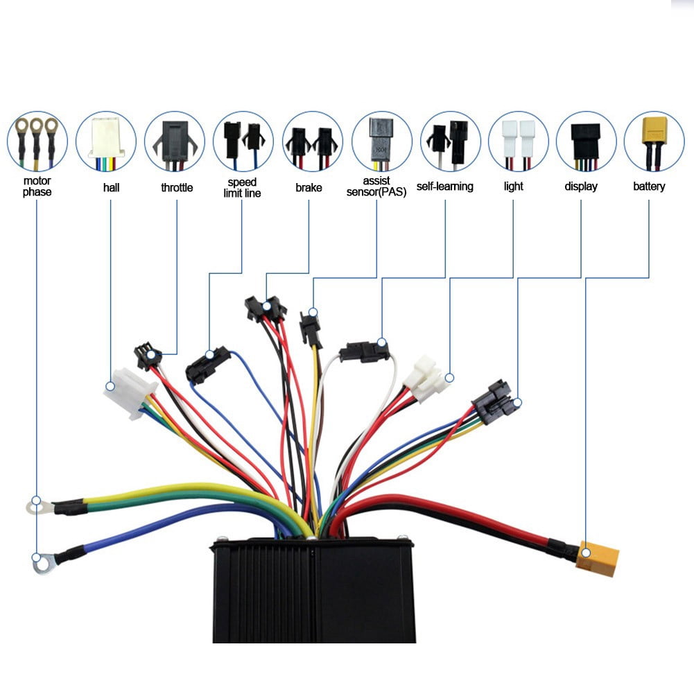 qiya 48V-72V 40A E-bike Controller Intelligent 3-mode Sine Wave for Brushless Motor
