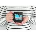 thumbnail image 2 of Save the Ocean & Cute Whale Art, Earth Day & Environmentalist Merch Gift, Black 11oz Ceramic Mug, 2 of 5
