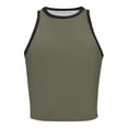 thumbnail image 3 of Tiqkatyck Womens Summer Tops, Womens Crew Neck Ribbed Sleeveless Shirts Cute Going Out Tops Slim Fit Summer Y2K Tops Camisole Tops for Women Tank Tops for Women 2024 Army Green L, 3 of 4