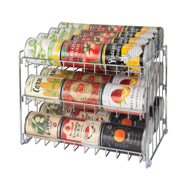Kitchen Details, Chrome 3 Tier Can Storage Rack, Pantry Organization, Maxamize Cabinet Space