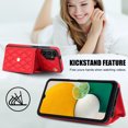 thumbnail image 2 of Allytechgroup for Samsung Galaxy A13 4G Wallet Case with 5 Cards Holders, Detachable Hand Strap & Shoulder Lanyard RFID Blocking Shockproof Protective Phone Case for Girls Women, Red, 2 of 8