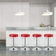thumbnail image 3 of Taburetes de bar COSTWAY, modernos, giratorios, sin respaldo, piel sintética, color rojo, 3 of 9