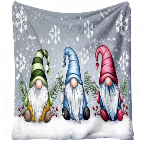 1pc Gnomes, Flannel Blanket Soft, Warm, Whimsical Print, for Sofa, Bed, Living Room, All-Season, Halloween, Christmas, Home Decor, Fall Home Decor
