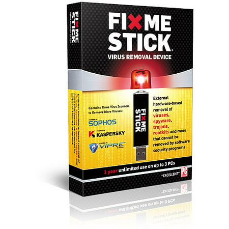 Refurbished FixMeStick FMS9ZAFSTD Virus Removal Device - Unlimited Use on up to 3 (Best Virus Removal For Android)