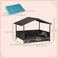 thumbnail image 3 of PawHut Wicker Dog House with Removable Cushion Lounge, Blue, 3 of 10