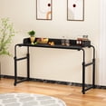 thumbnail image 4 of WETLA 120x40CM 140x50CM Height Adjustable Overbed Table with Wheels, Rolling Over-the-Bed Laptop Desk with Raised Baffle, 4 of 8
