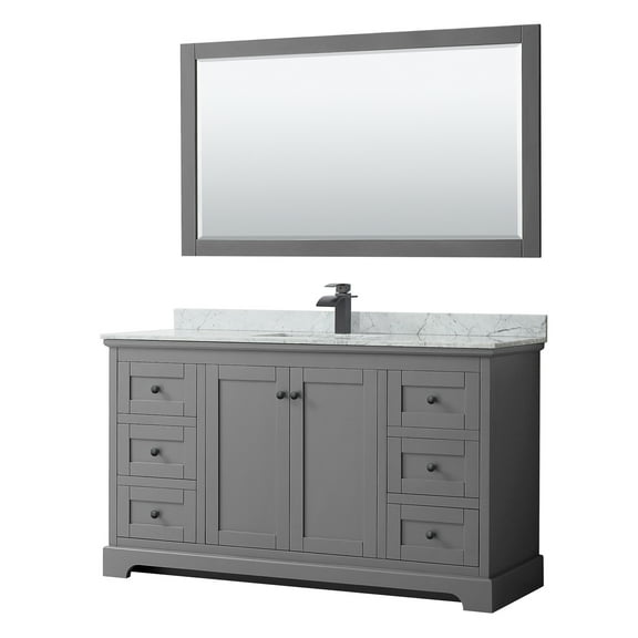 Wyndham Collection Wcv232360scmunsm58 Avery 60" Free Standing Single Basin Vanity Set -