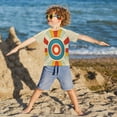 thumbnail image 3 of FORMRS Boys Rash Guard with Short Sleeves UPF 50+ Swim Shirts Sizes 3-12T, Colorful Circles, 3 of 6